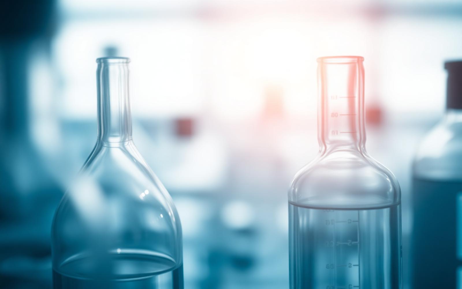 Laboratory glassware in a research facility